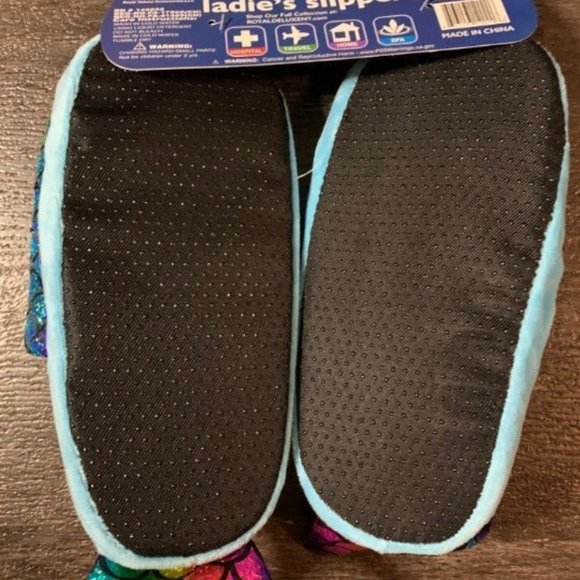 Mermaid Rainbow Glitter Scales Slippers Girl's Size Small 5-6 - Picture 5 of 5